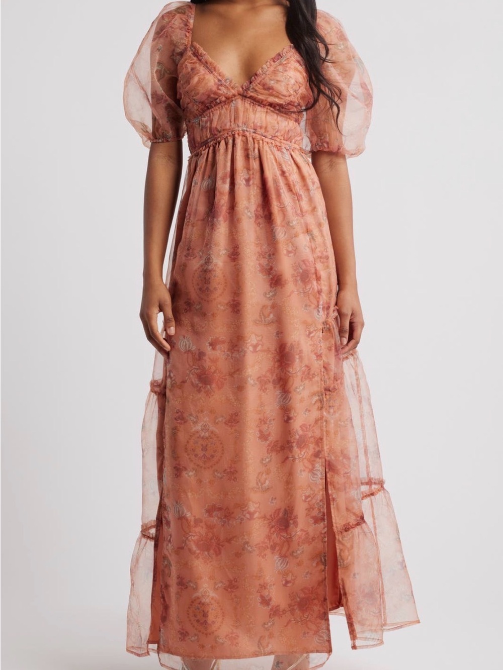 Lulu's Daphne Floral Print Maxi Dress